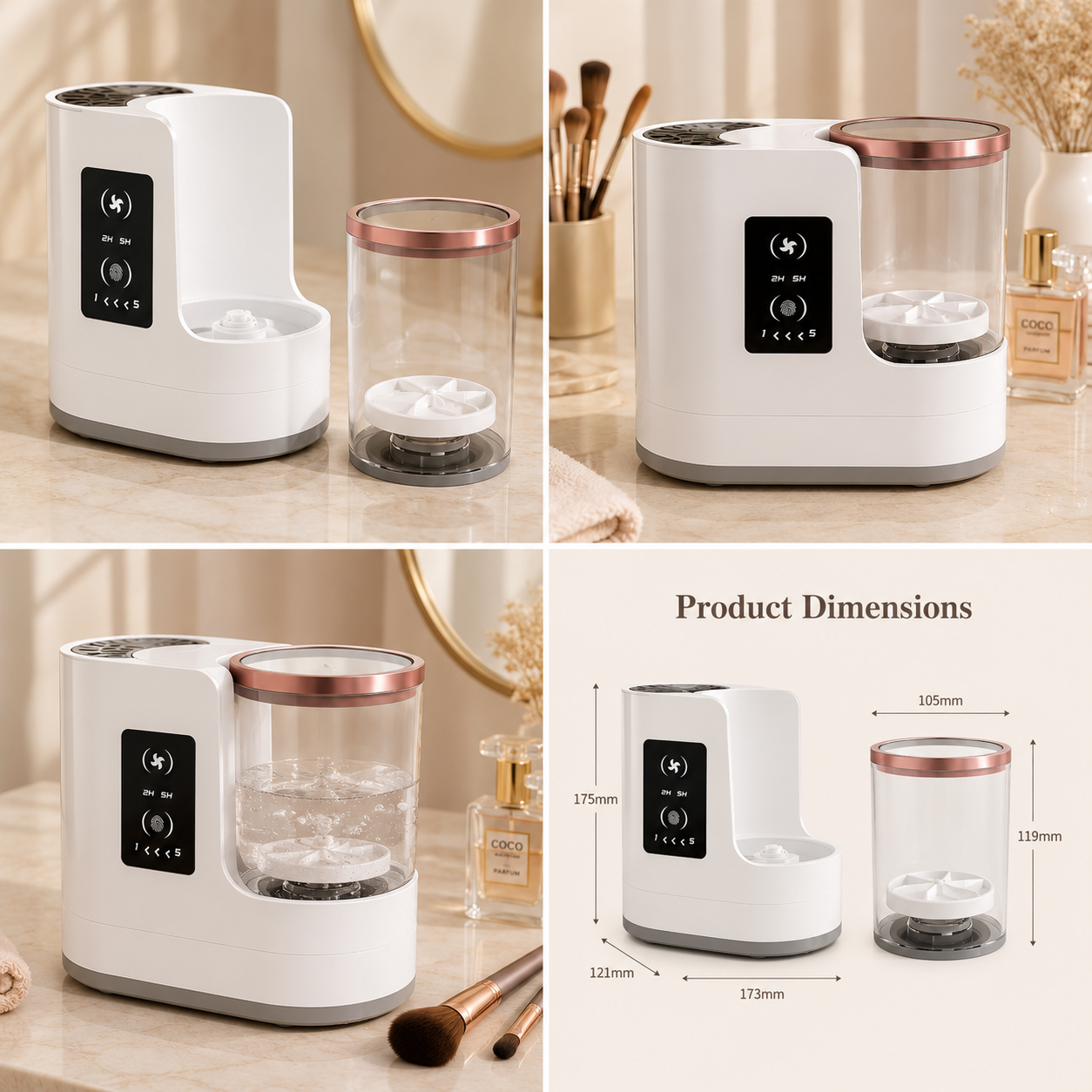 PureBrush System — Electric Makeup Brush Cleaner & Dryer