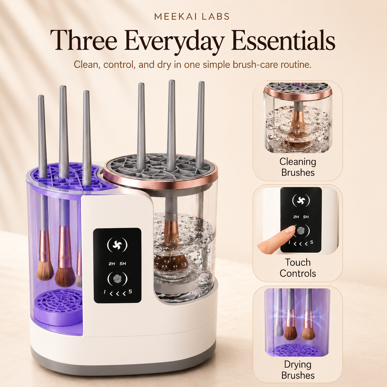 PureBrush System — Electric Makeup Brush Cleaner & Dryer