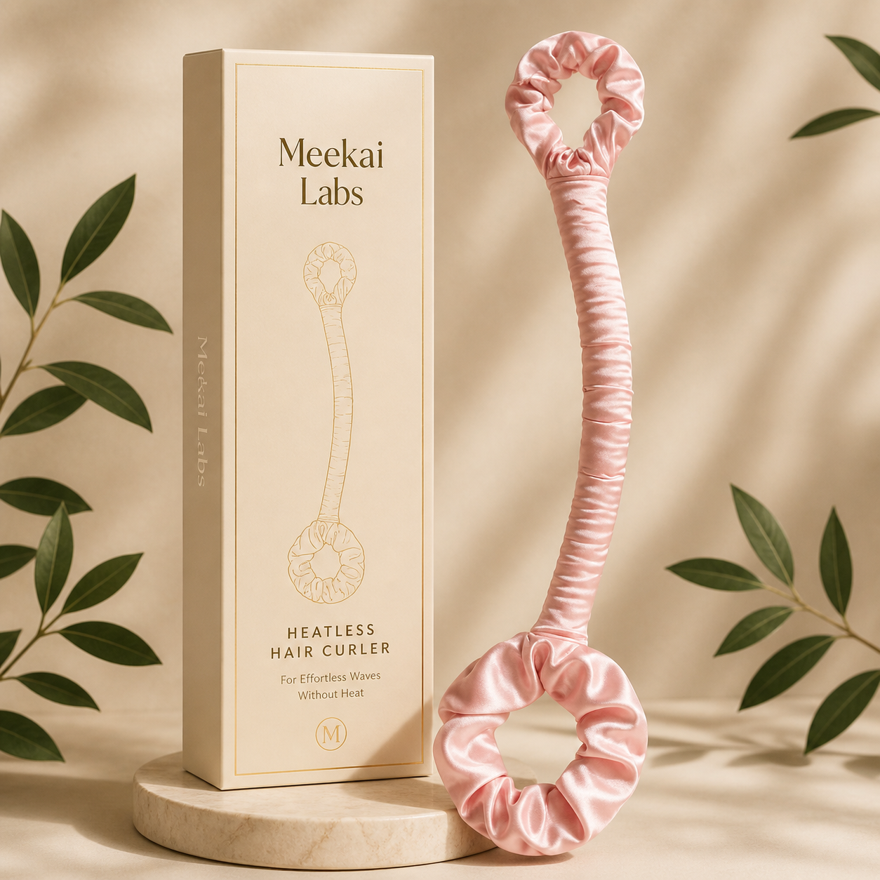 Meekai Labs-  Satin Heatless Hair Curler & Hair Tie