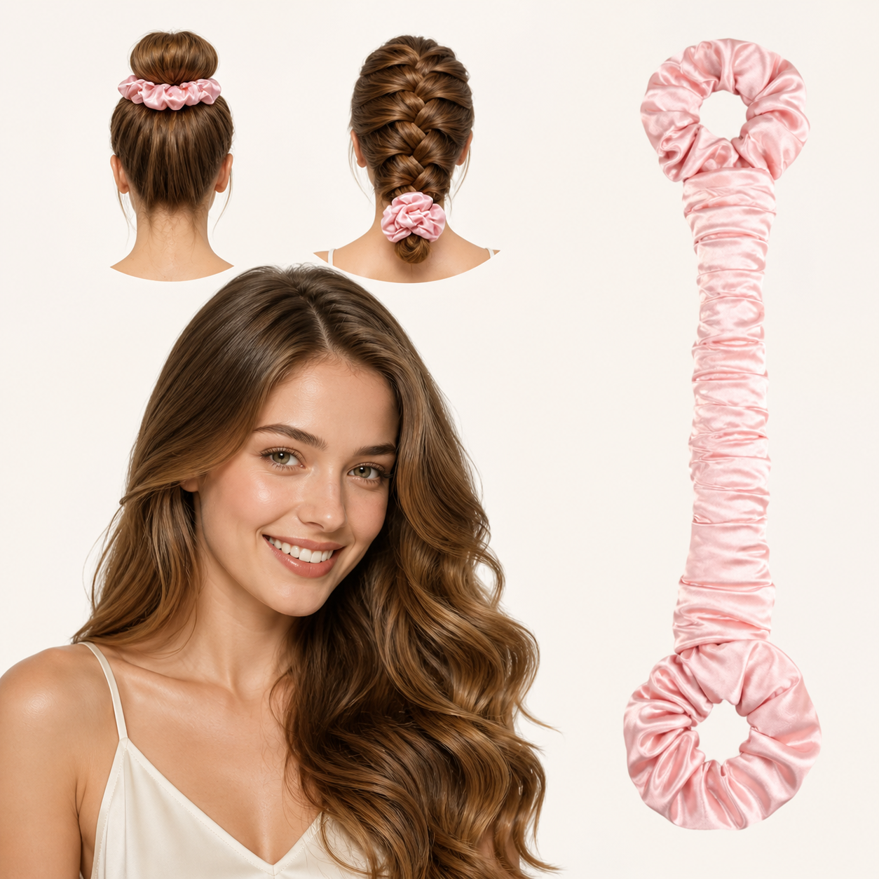 Meekai Labs-  Satin Heatless Hair Curler & Hair Tie