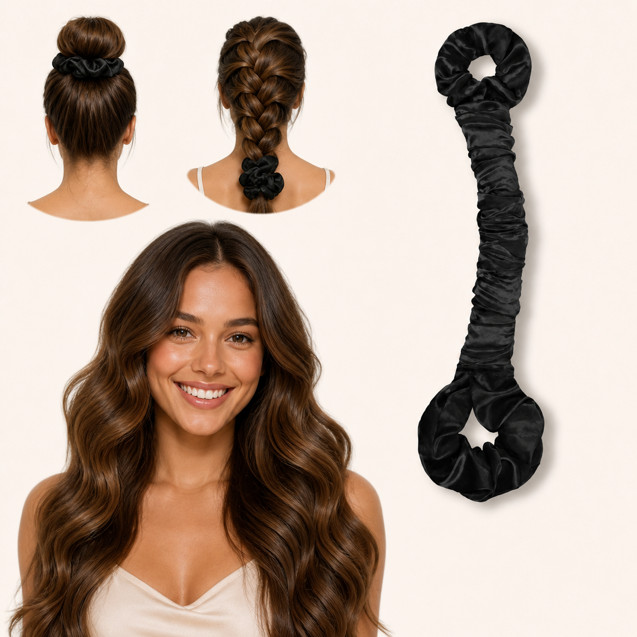 Meekai Labs-  Satin Heatless Hair Curler & Hair Tie